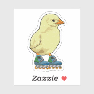 Chick som infogad skater med textbundna skal
