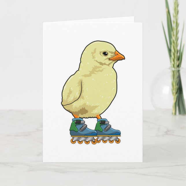 Chick som infogad skater med textbundna skal kort (Framsida)