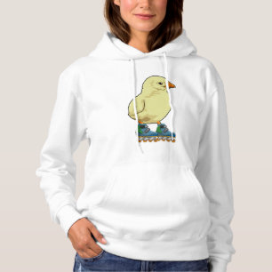 Chick som infogad skater med textbundna skal t shirt
