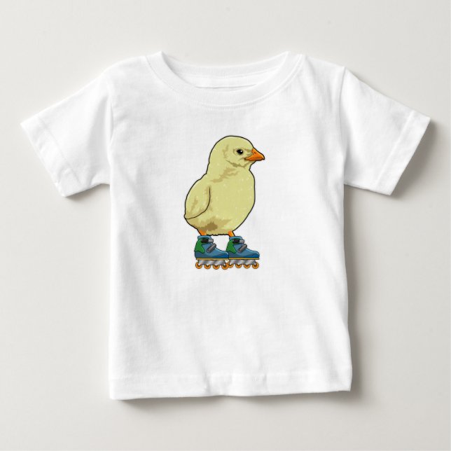 Chick som infogad skater med textbundna skal t shirt (Framsida)