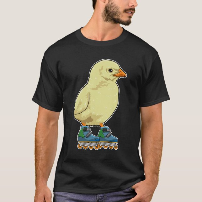Chick som infogad skater med textbundna skal t shirt (Framsida)