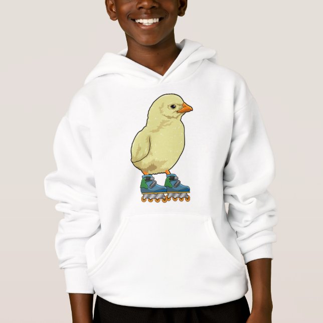 Chick som infogad skater med textbundna skal t shirt (Framsida)