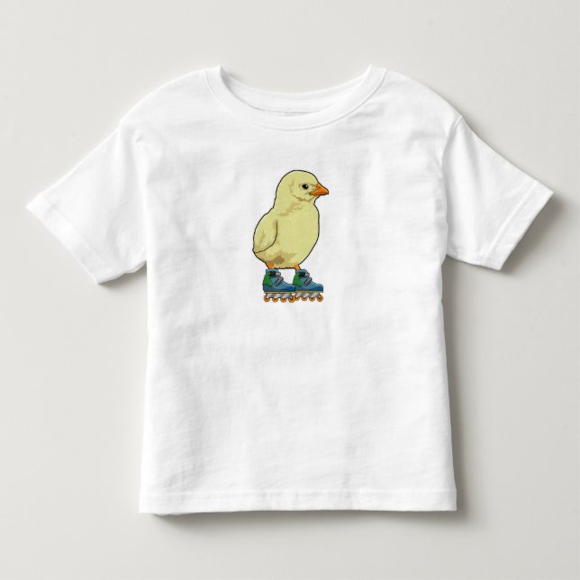 Chick som infogad skater med textbundna skal t shirt (Framsida)