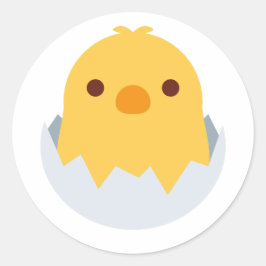 Chick som kläcker ur ägg runt klistermärke