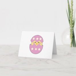 Chick som kommer ut från Lila Egg BLANK Kort