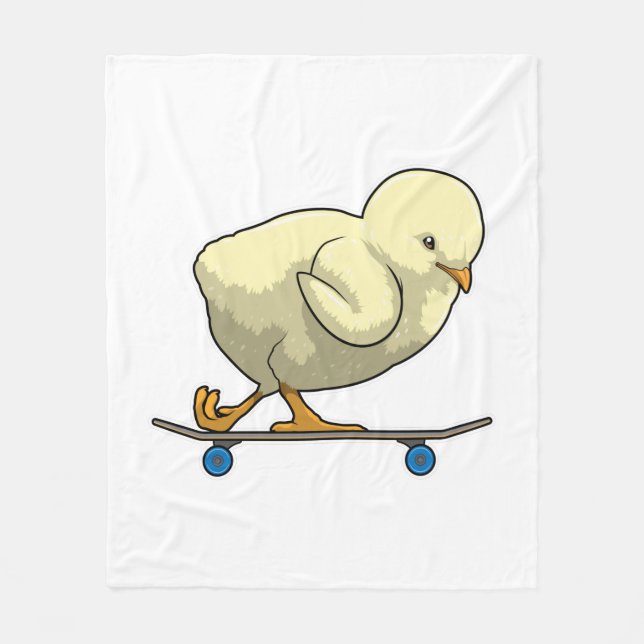 Chick som Skater med Skateboard Fleecefilt (Framsidan)
