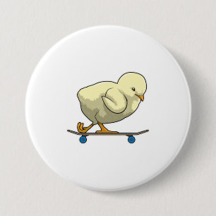 Chick som Skater med Skateboard Knapp