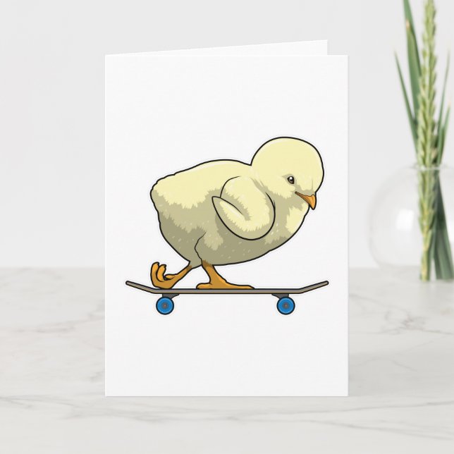 Chick som Skater med Skateboard Kort (Framsida)