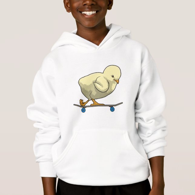 Chick som Skater med Skateboard T Shirt (Framsida)