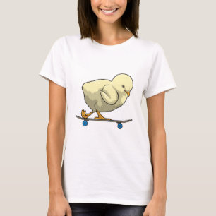 Chick som Skater med Skateboard T Shirt