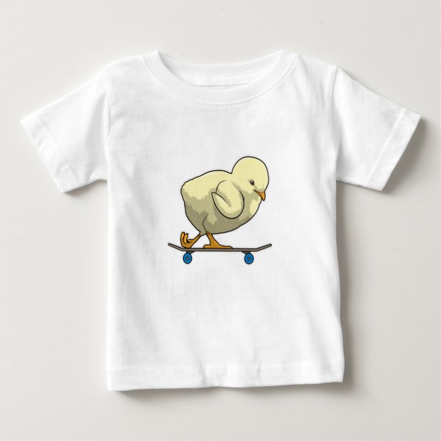 Chick som Skater med Skateboard T Shirt (Framsida)