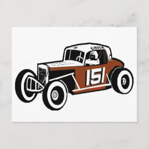Chick Stockwell Old Time Tävling Car Racearena Vykort