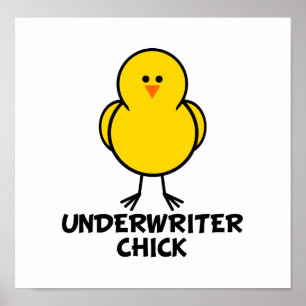 Chick under skrivmaskin poster