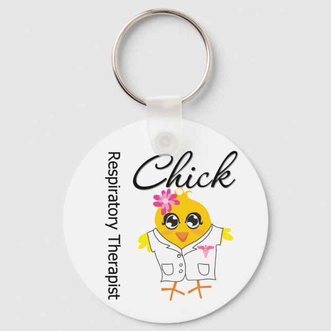 Chick vid andningsbehandling nyckelring (Framsida)