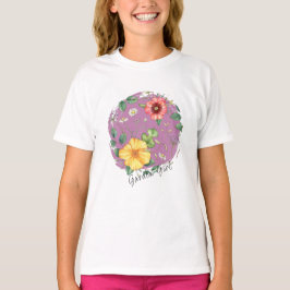 Chick, Vintage Teckning Wildblommor / Garden Girl T Shirt
