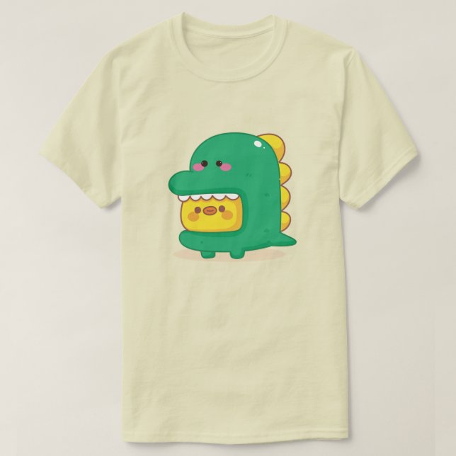 Chick Wearing Dinosaur Costume T-Shirt (Design framsida)