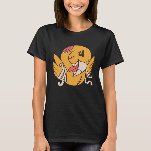 chick zombie funny t shirt (Framsida)