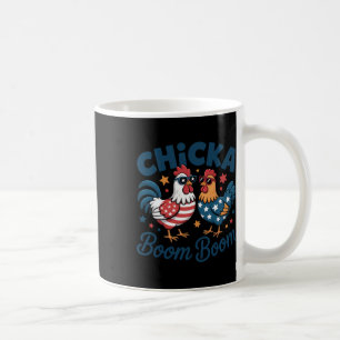 Chicka Boom Boom Patriotisk Kyckling Rolig Kaffemugg