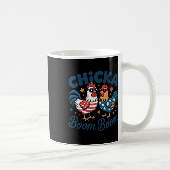 Chicka Boom Boom Patriotisk Kyckling Rolig  Kaffemugg (Höger)