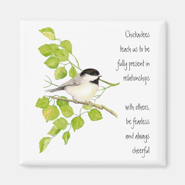 Chickadee, Animal Totem, Bird, Nature Magnet (Framsidan)