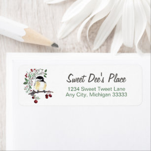 Chickadee Art Returadress Etikett