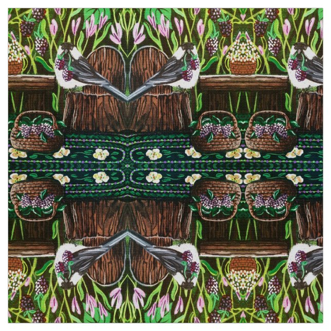 Chickadee Berry Basket Tyg (Prov)