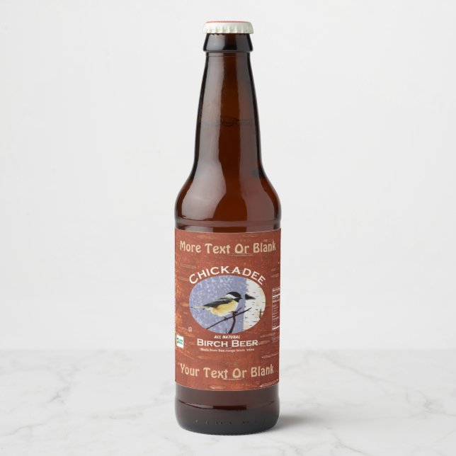 Chickadee Birch Beer Ölflaska Etikett (Framsida)
