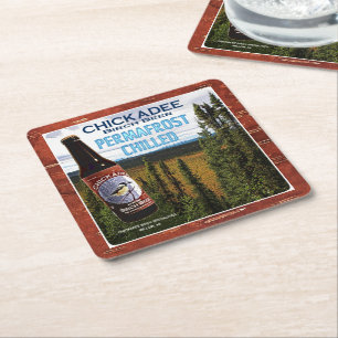 Chickadee Birch Beer Underlägg Papper Kvadrat
