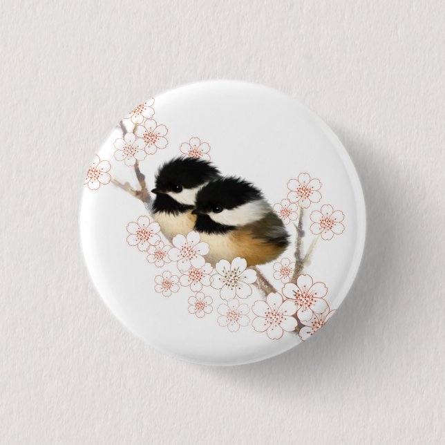 Chickadee Bird Button Knapp (Framsida)