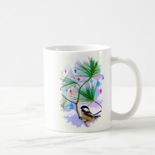 Chickadee Bird i Träd Mugg