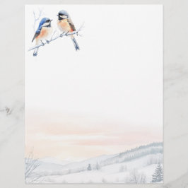 Chickadee Bird in Winter Christmas Brevhuvud