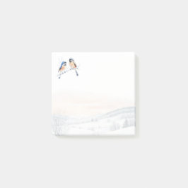 Chickadee Bird in Winter Christmas Post-it Block