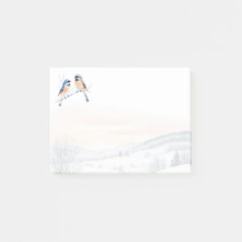 Chickadee Bird in Winter Christmas Post-it Block