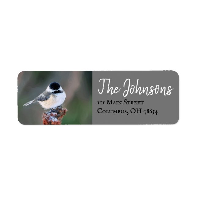 Chickadee Bird Personlig Returetiketters Returadress Etikett (Framsidan)
