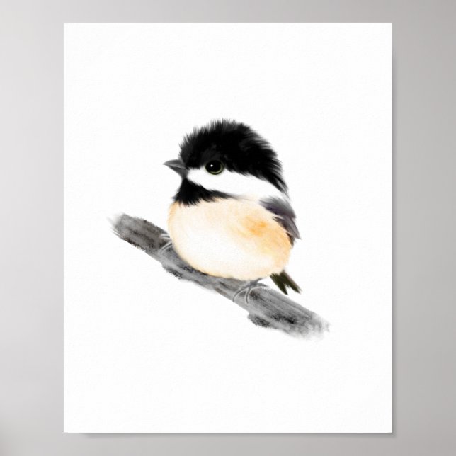 Chickadee Bird Poster Skriv ut (Framsidan)