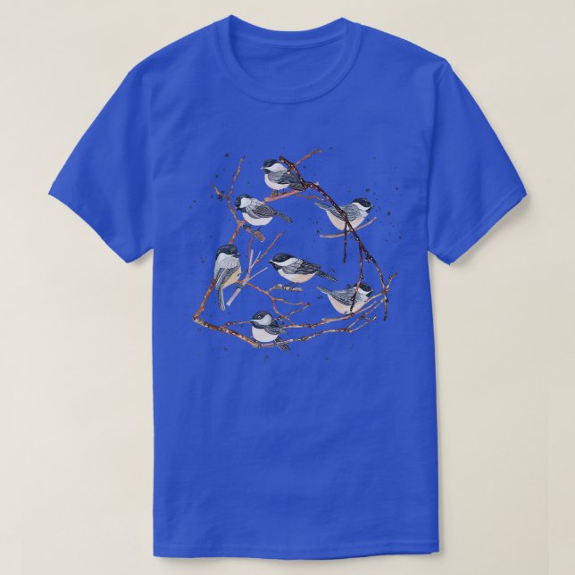 Chickadee Bird Watching Birding Nature Träd Gren T Shirt (Design framsida)