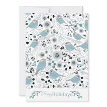 Chickadee Birds Cute Blue Grått Flowers Berries