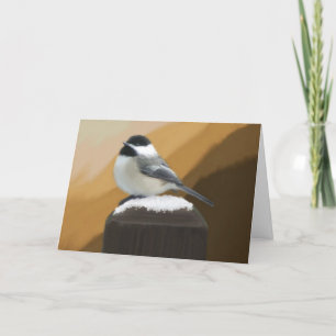 Chickadee Birthday Card Kort