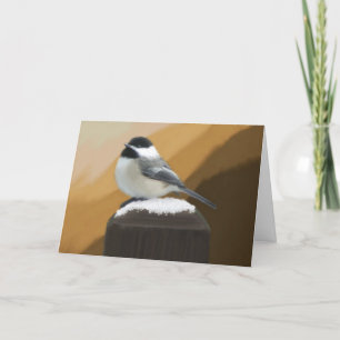 Chickadee Birthday Card (stor utskrift) Kort