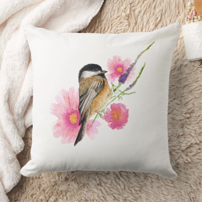 Chickadee Black Caps Art Decor Kudde (Filt)