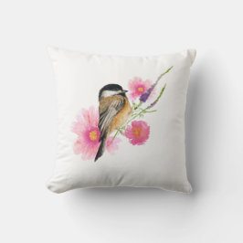Chickadee Black Caps Art Decor Kudde