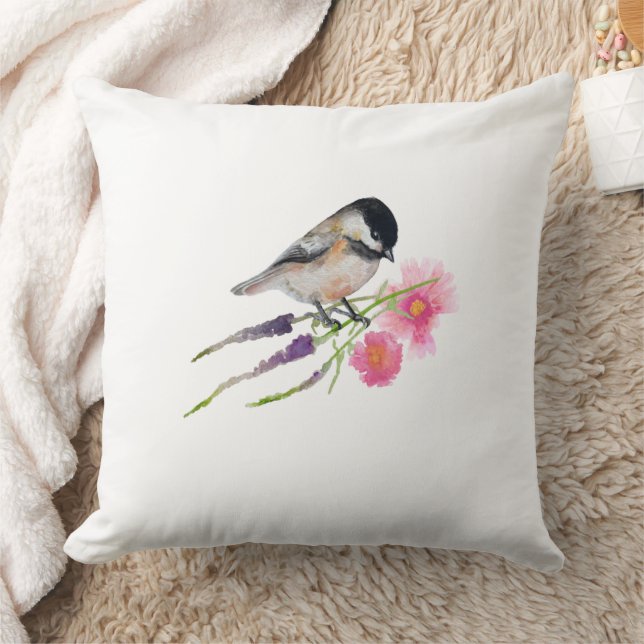Chickadee Black Caps Art Kudde (Filt)