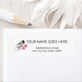 Chickadee Black Caps Art Returadress Etikett