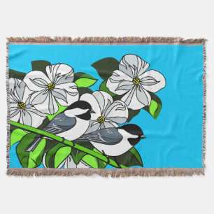 Chickadee Bland Dogwood Flowers Filt