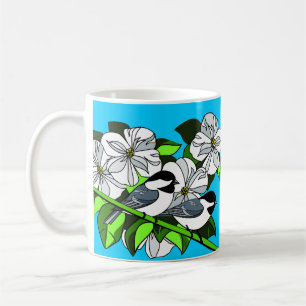 Chickadee Bland Dogwood Flowers Kaffemugg