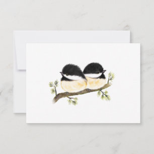Chickadee Blank Notecards Tack Kort