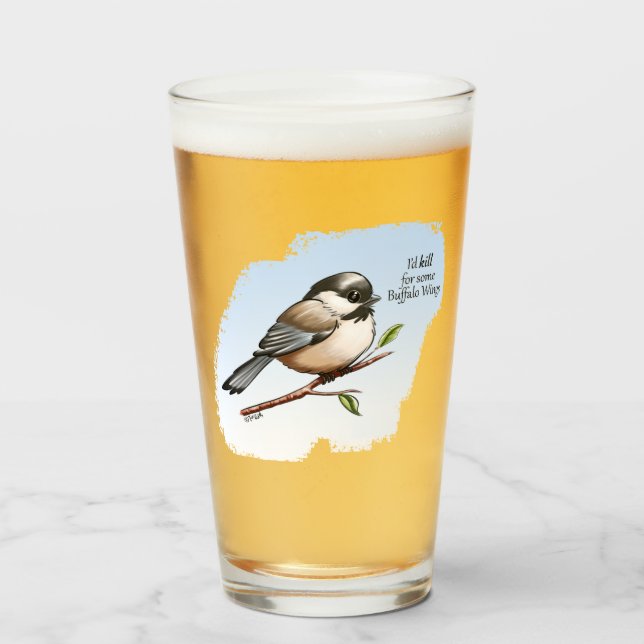 CHICKADEE BUFFALO VINGAR av Jeff Willis Art Glaskopp (Framsida fylld)