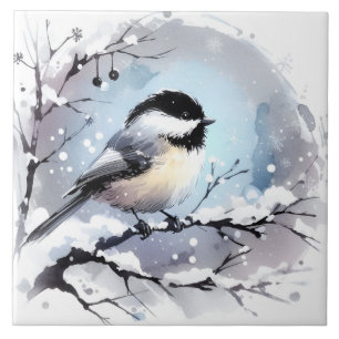 Chickadee Ceramic Tile Kakelplatta