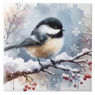 Chickadee Ceramic Tile Kakelplatta