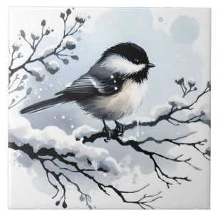 Chickadee Ceramic Tile Kakelplatta